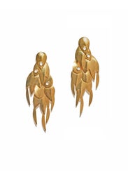 Gold Feather Earrings by Lizzie Fortunato
