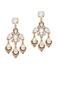 Crystal and Gold Chandelier Earrings by Oscar de la Renta
