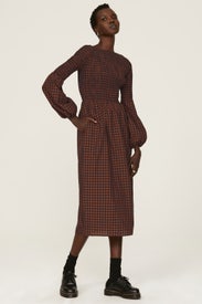 Red Plaid Midi Dress by Pamela Love x RTR