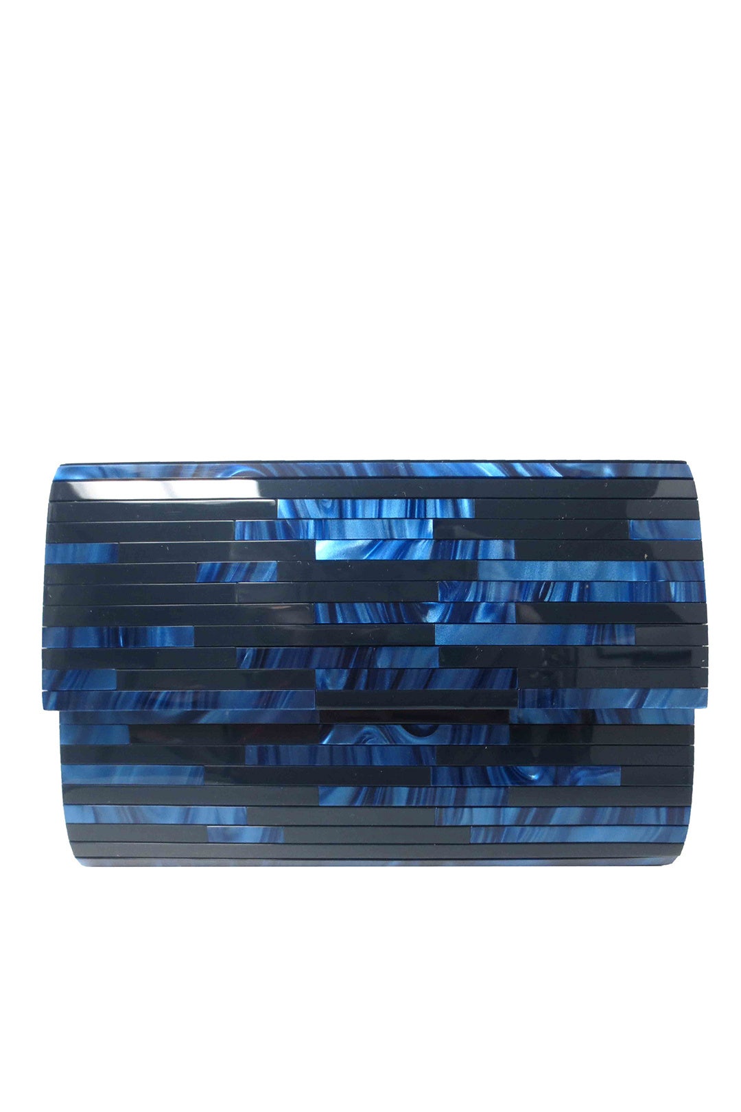 Navy Resin Foldover Clutch by Sondra Roberts Rent the Runway