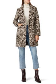 Leopard Wool Coat by Slate & Willow