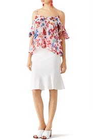 Multi Floral Cold Shoulder Top by Tanya Taylor