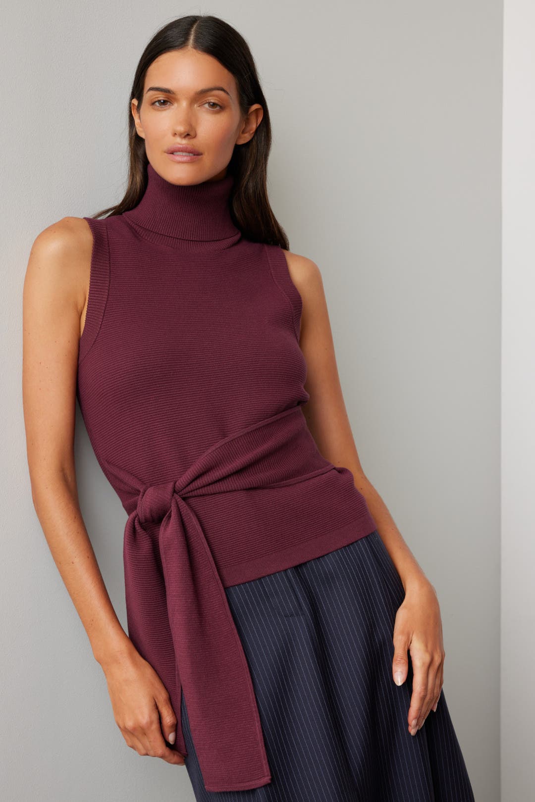 Tie Front Turtleneck Top by TOCCIN X RTR | Rent the Runway