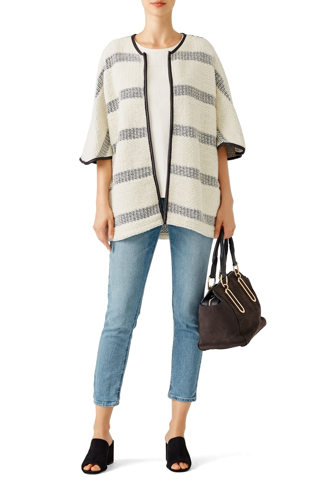 Ivory Striped Jacket by Waverly Grey 0