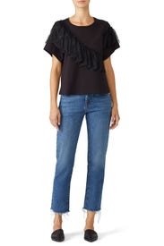 Black Ruffle Mia Top by Cinq à Sept