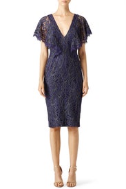 Blue Lace Flutter Sheath by Dress The Population