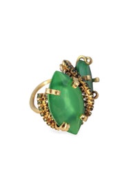 Bette Davis Eyes Emerald Ring by Erickson Beamon