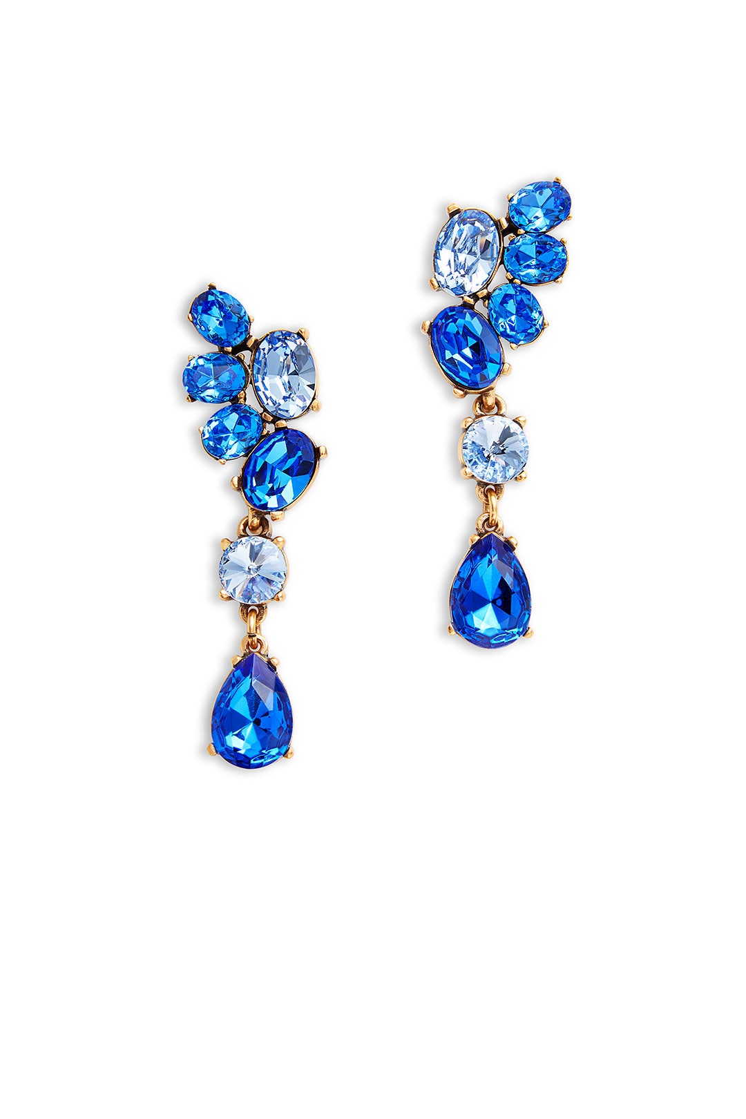 Asymmetrical Crystal Earring by Oscar de la Renta