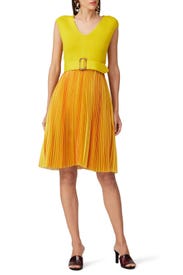 Belted Pleated Dress by Sachin & Babi