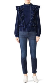 Stripe Printed Ruffle Top by Scotch & Soda