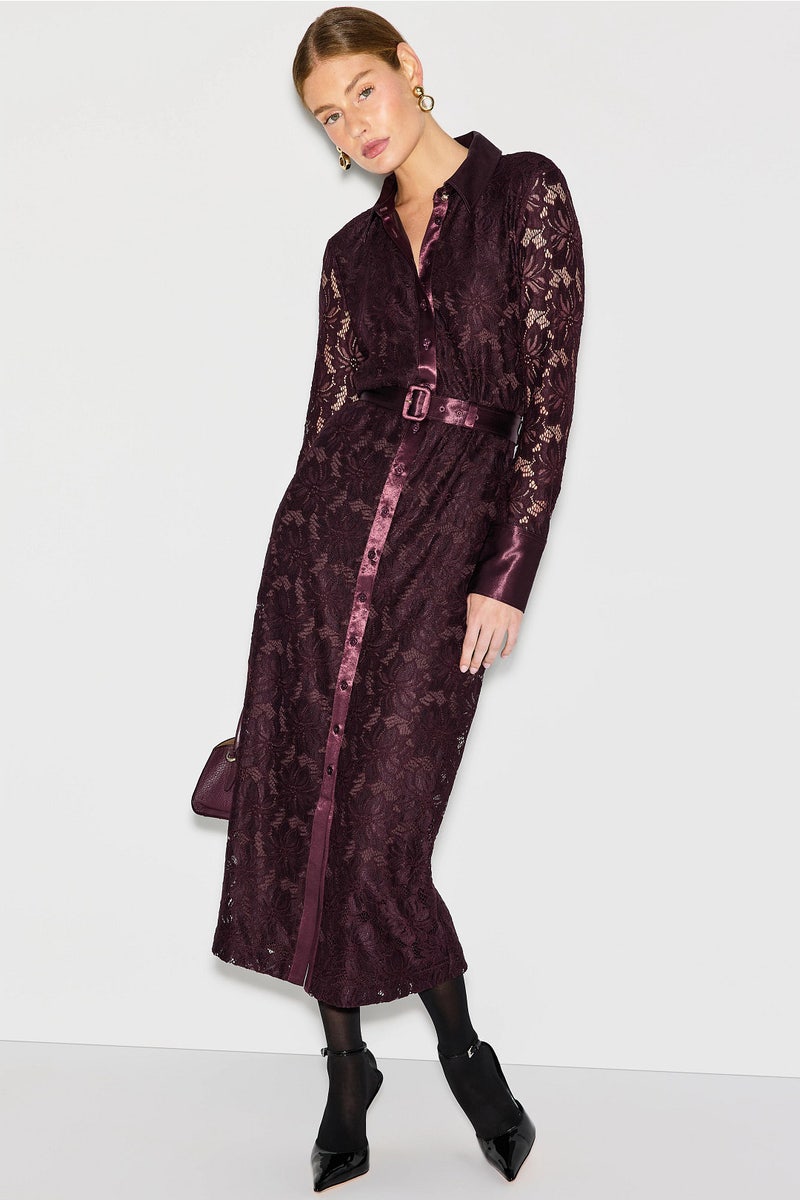 Satin Detail Lace Midi Dress by Derek Lam 10 Crosby x RTR - Photo 0