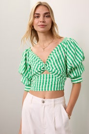 Green Gingham Ruffle Top by Louna