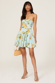 Strapless Linen Dress by ML Monique Lhuillier