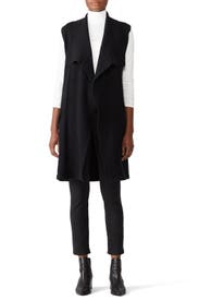 Black Long Knit Vest by Michael Stars