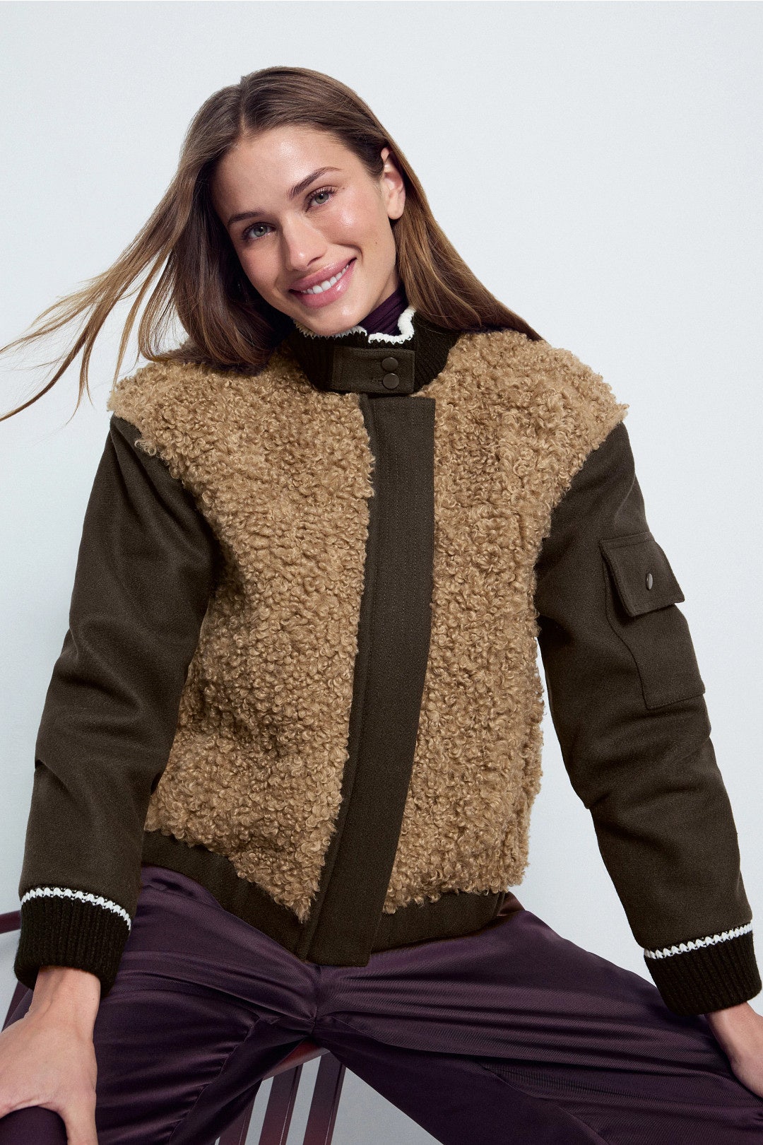 Shearling Bomber Jacket by PLAN C x RTR 0