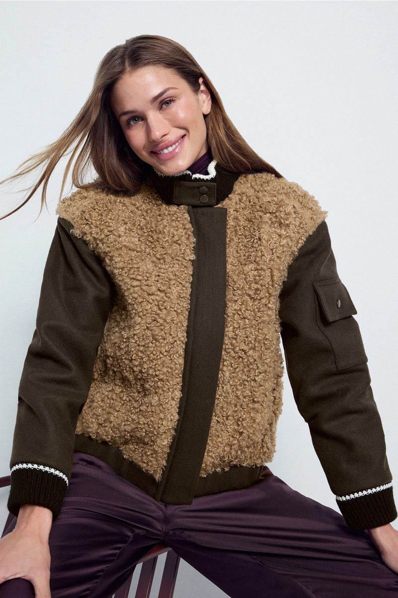 Shearling Bomber Jacket by PLAN C x RTR - Photo 0