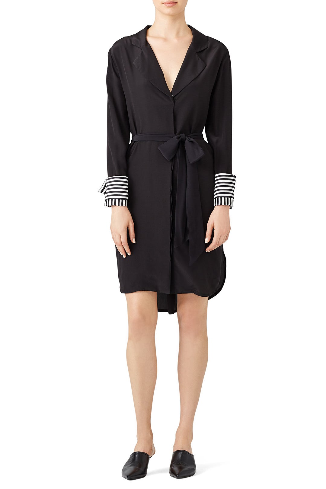 Cuff Stripe Shirt Dress by Badgley Mischka 0