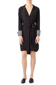 Cuff Stripe Shirt Dress by Badgley Mischka