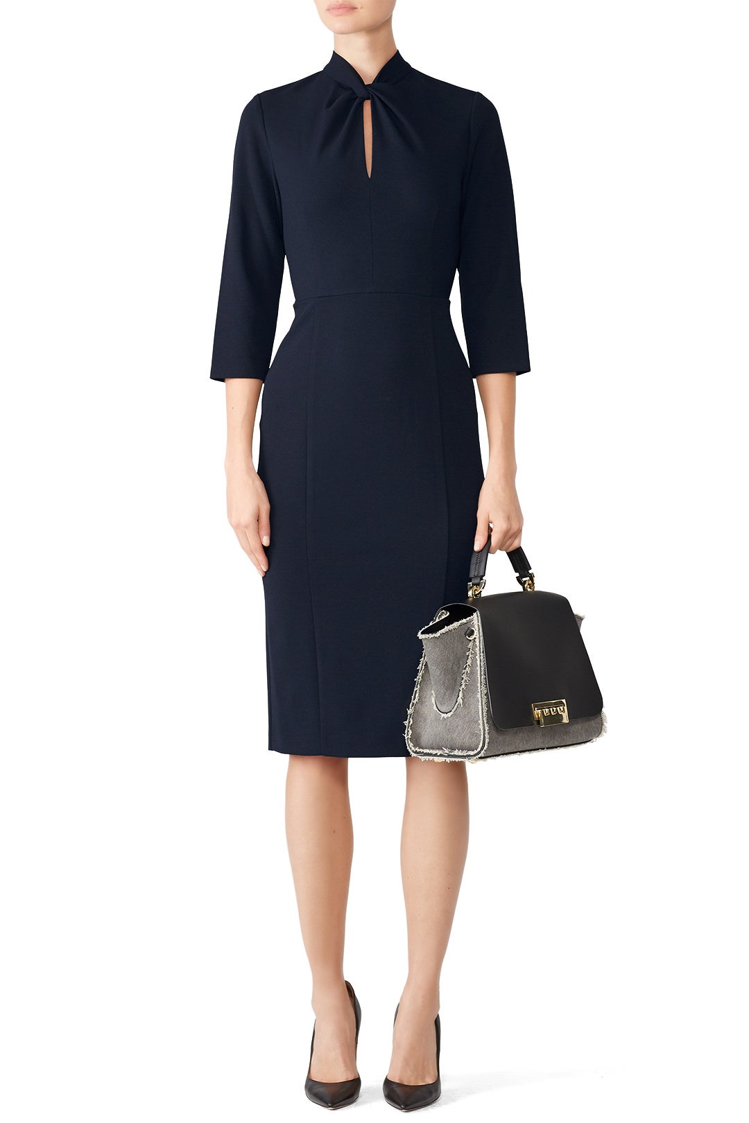 Navy Knot Detail Sheath by Donna Morgan 0