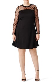 Black Dot Swing Dress by JUNAROSE