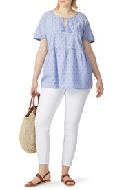 Embroidered Tie Top by JUNAROSE
