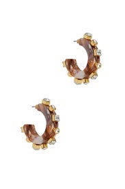 Camel Swirl Crystal Block Huggies by Lele Sadoughi