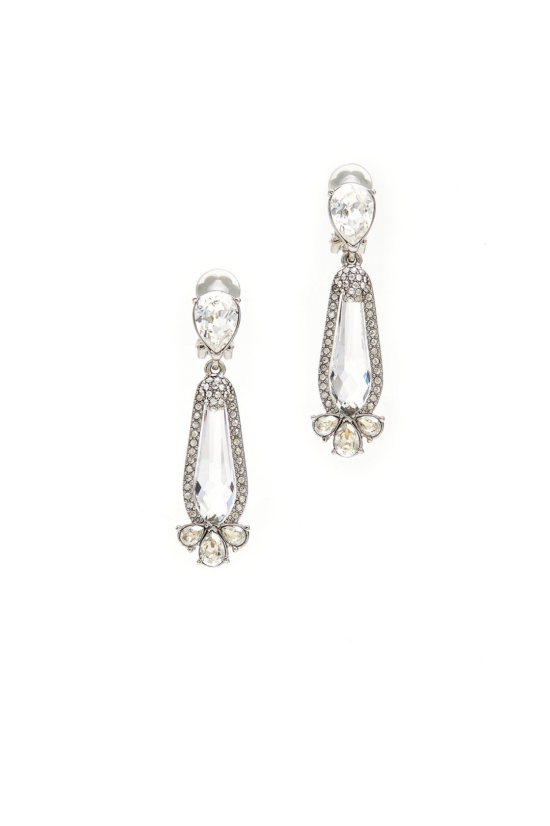 Crystal Rimmed Pendant Earrings by Oscar de la Renta