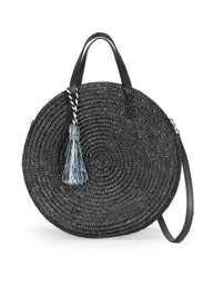 Black Straw Circle Tote by Rebecca Minkoff Accessories