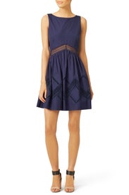 Navy Across the Lines Dress by Rebecca Minkoff