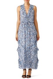 Blue Printed Lizzie Maxi Dress by SALONI
