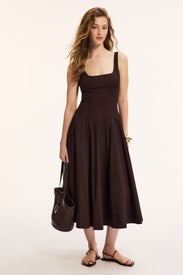 Brown Wells Dress by Staud