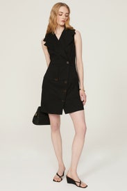 Black Trench Wrap Dress by Toccin