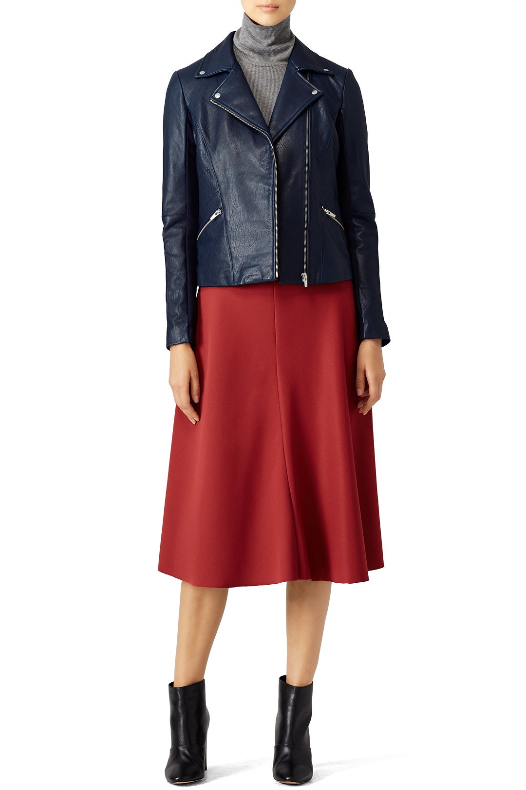 Blue Dallas Classic Leather Jacket by VEDA 0