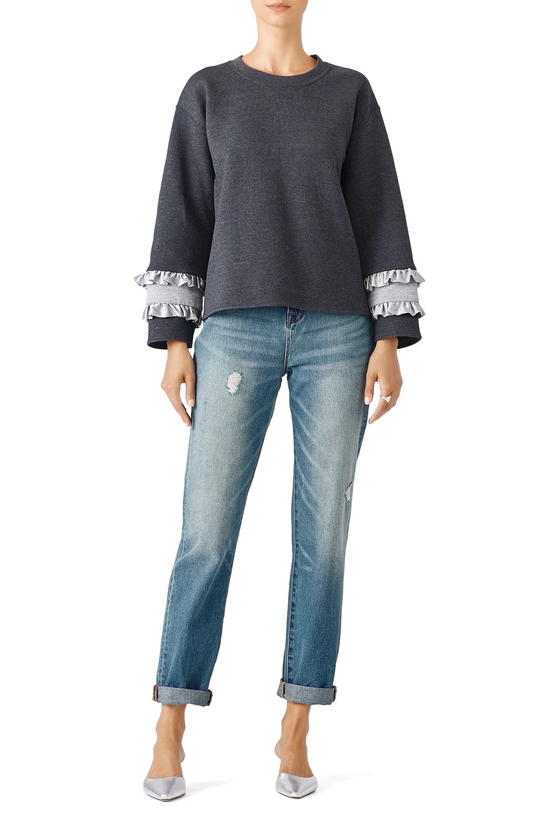 Grey Contrast Pullover by Harvey Faircloth 0