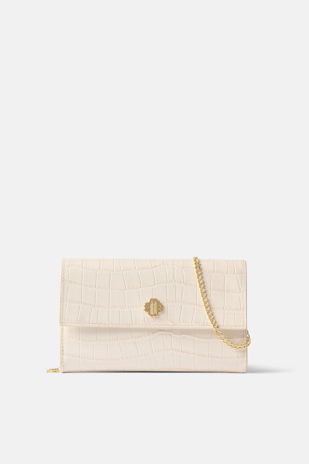 Croc-Effect Embossed Leather Crossbody by Maje | Rent the Runway