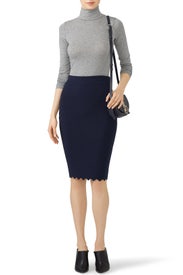 Pointed Scallop Skirt by Milly