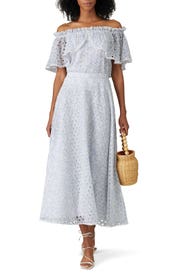 Off The Shoulder Eyelet Top by ML Monique Lhuillier