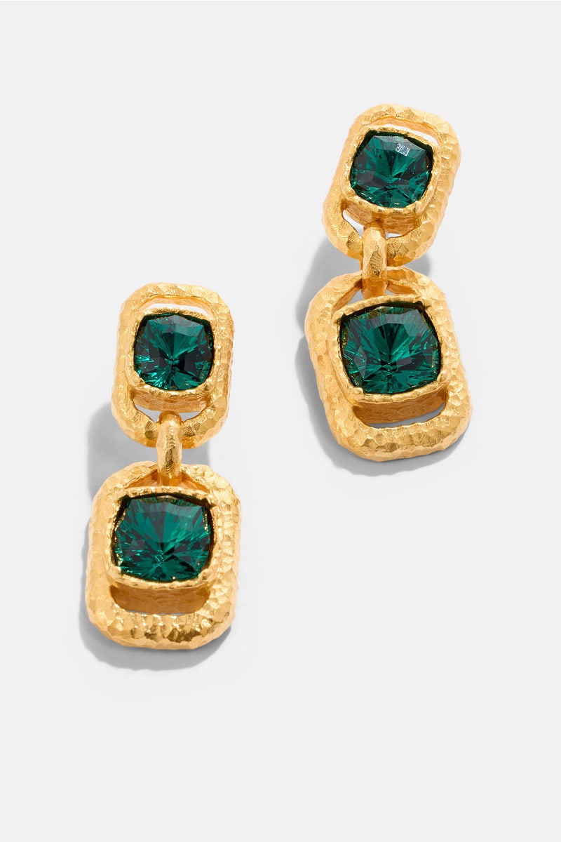 Rectangle Crystal Double Drop Earrings by Oscar de la Renta - Photo 0