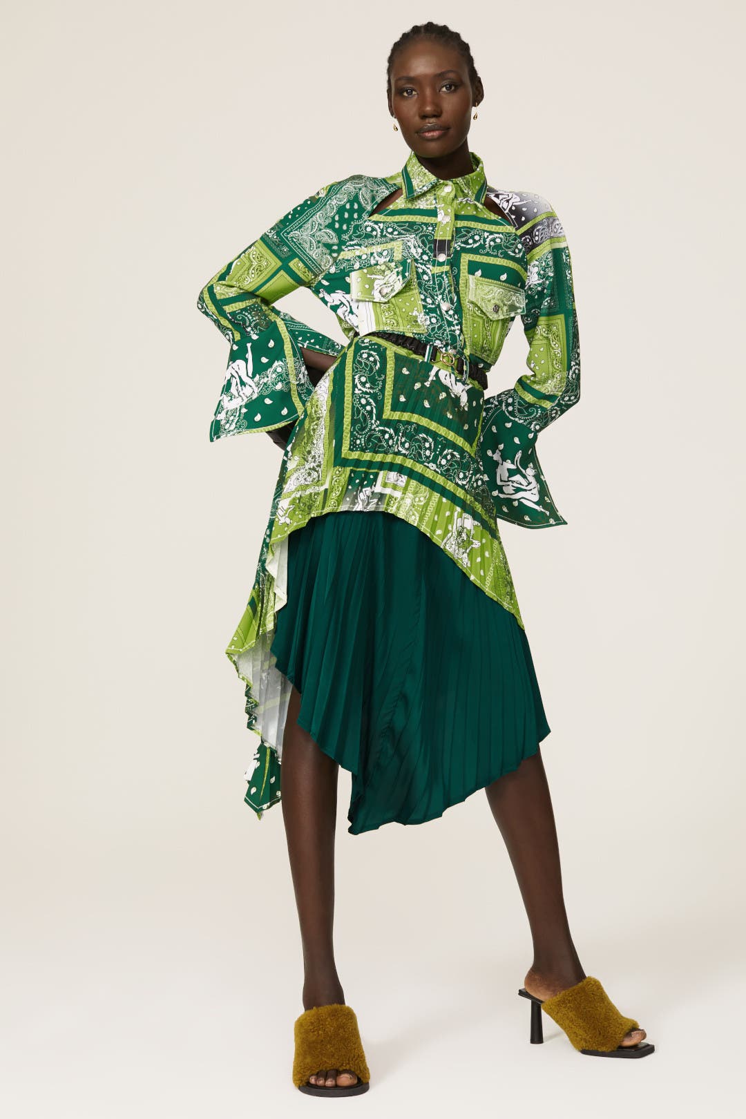 ウノピュウS/SMOCK NECK BANDANA SKIRT set up ウノピュウS/SMOCK NECK BANDANA SKIRT set up ウノピュウS/SMOCK NECK