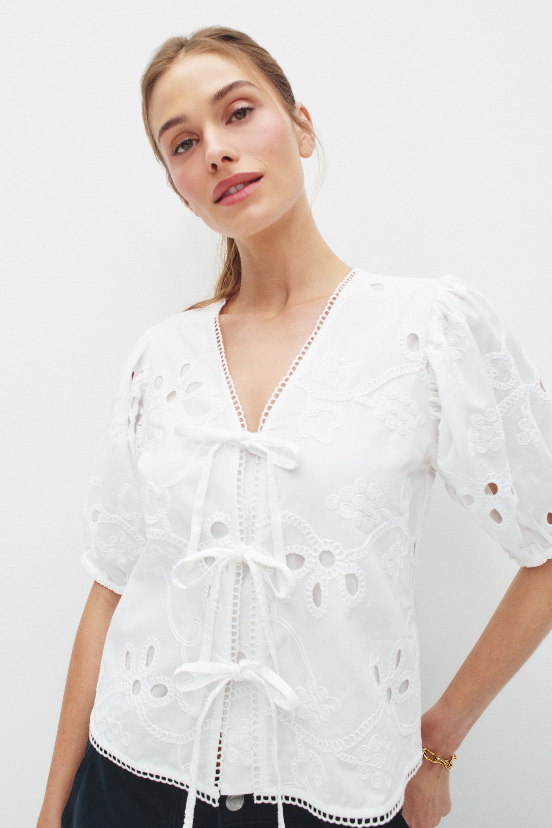 Open Tie Front Top by CeCe 0