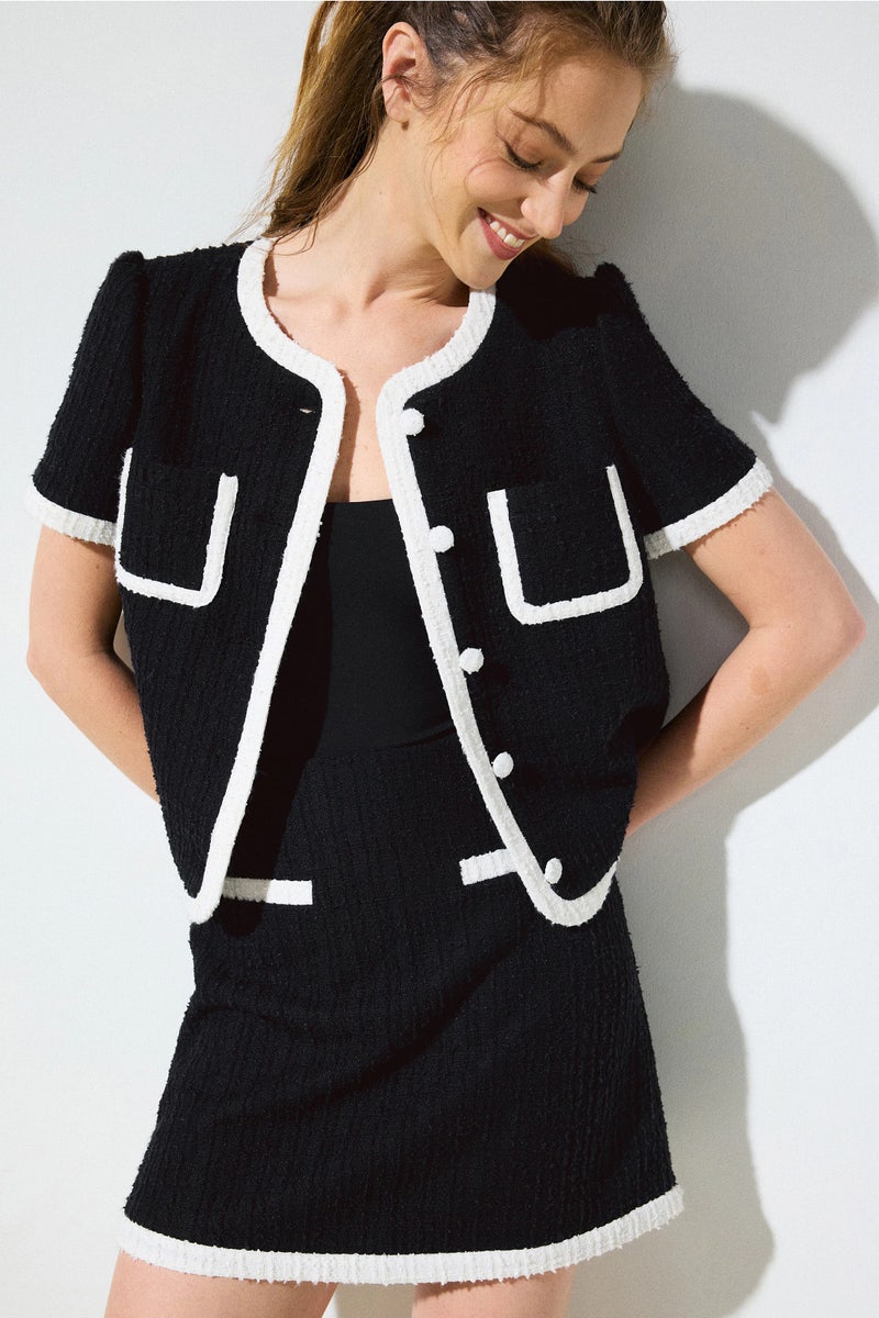 Patch Pocket Knit Mini Skirt by CeCe - Photo 0