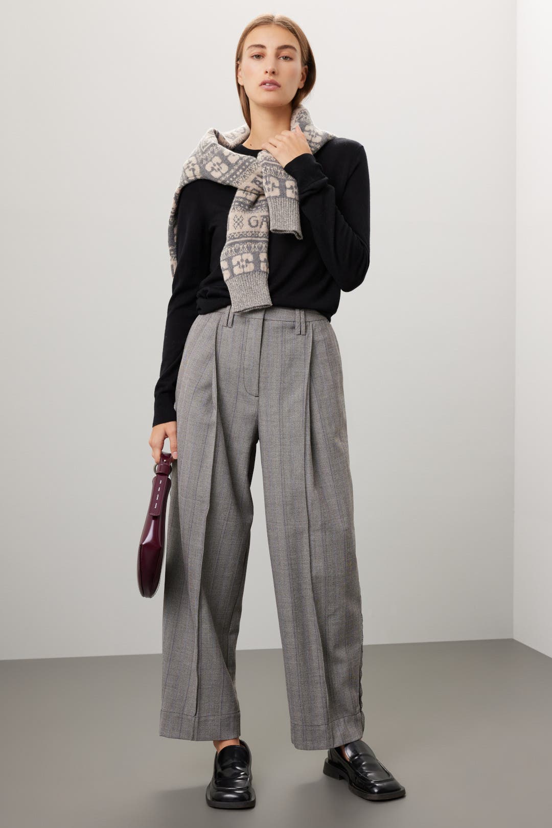 【関税&送料込】Ganni Herringbone Pants Herringbone Pants by GANNI | Rent the Runway