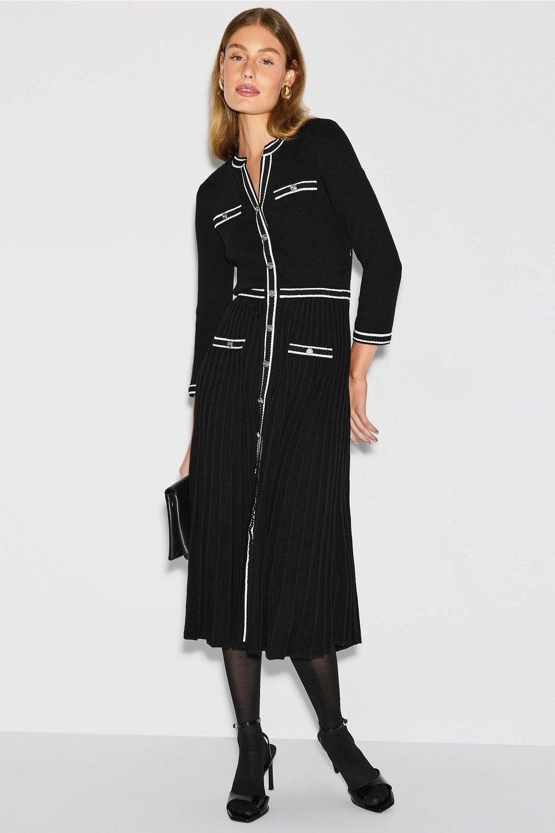 Redoua Contrast Knit Midi Dress by Maje 0