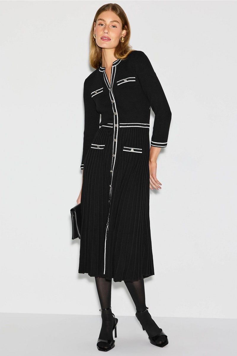 Redoua Contrast Knit Midi Dress by Maje - Photo 0