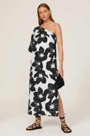 Floral One Shoulder Dress by Something Navy