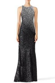 Ombre Sequin Gown by Carmen Marc Valvo