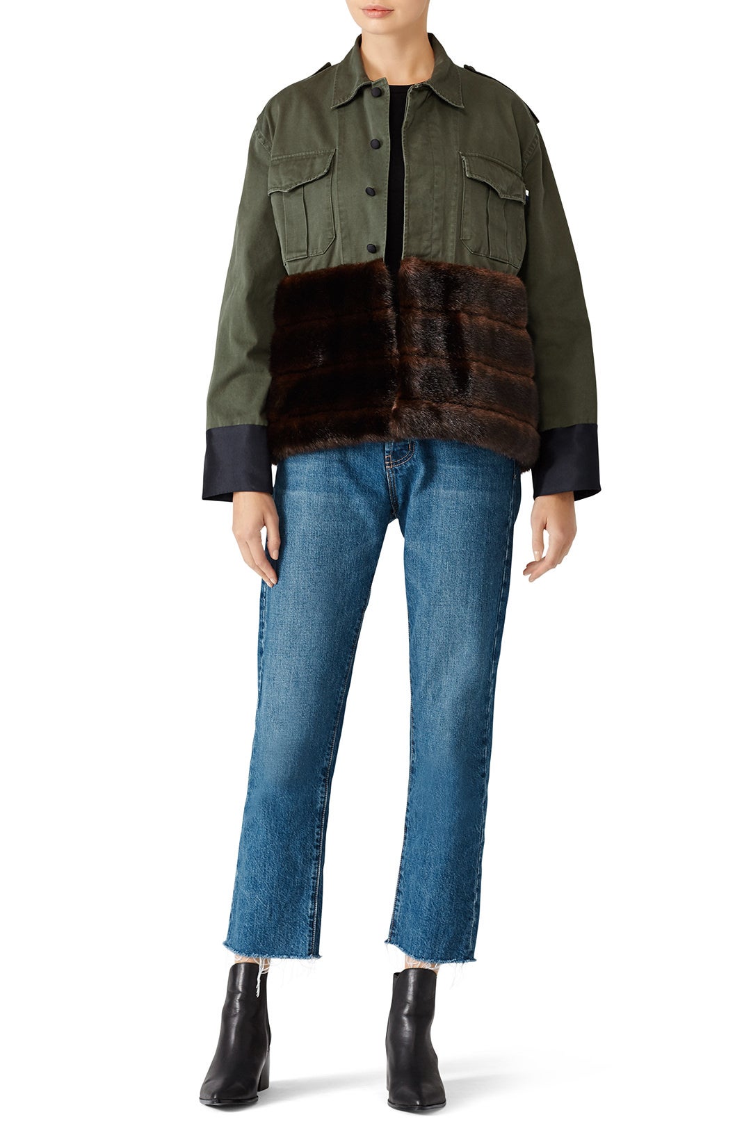Faux Fur Trim Field Jacket by Harvey Faircloth 0