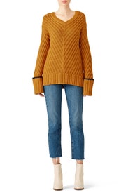 Yellow Plunge Sweater by Jason Wu