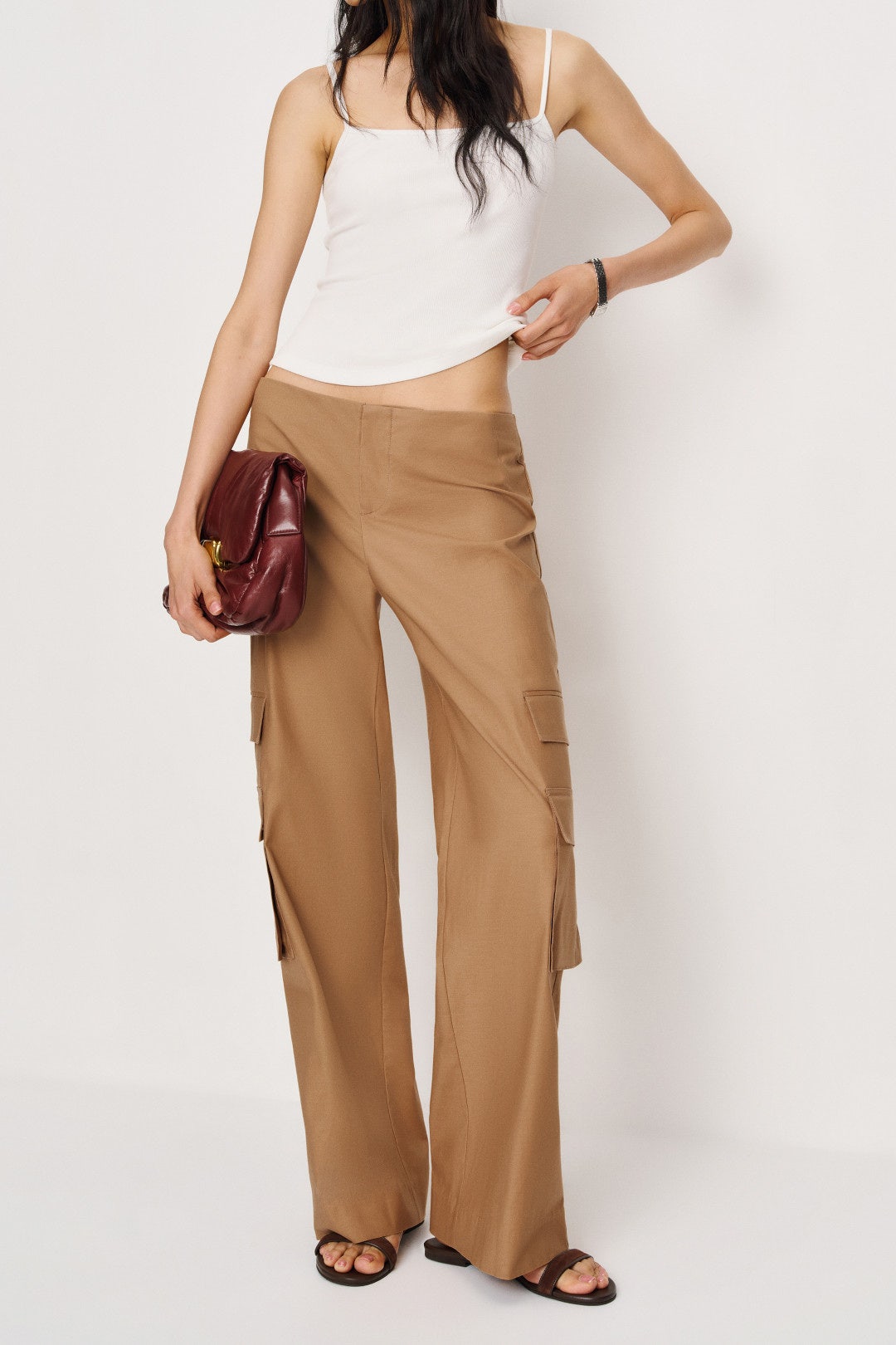 Vida Poplin Low Rise Cargo Pant by Reformation 0