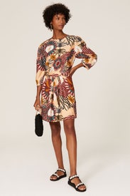 Orange Printed Puff Sleeve Dress by Scotch & Soda